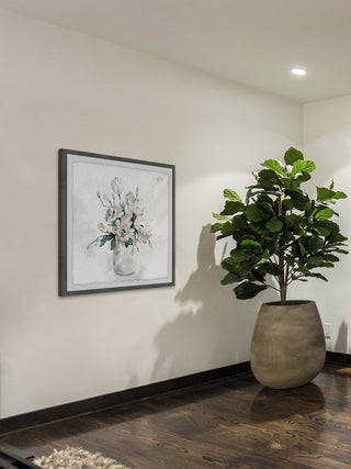 "Pearly White" Framed Painting Print, 32"x32"