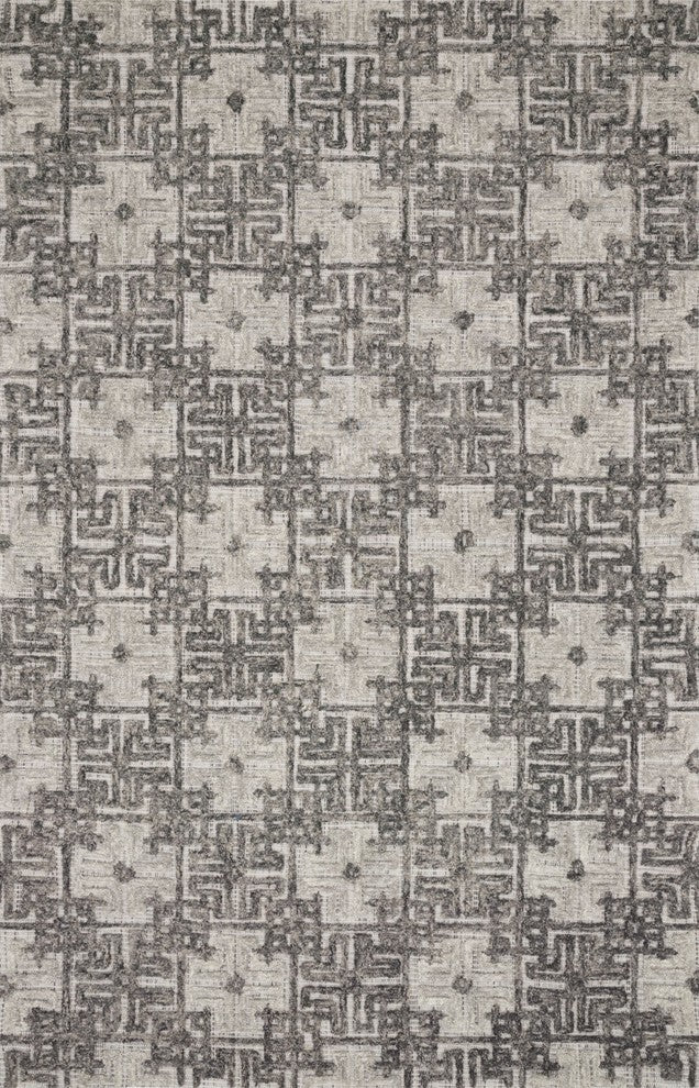 Ehren Rug, Charcoal and Fog, 2'3"x3'9"