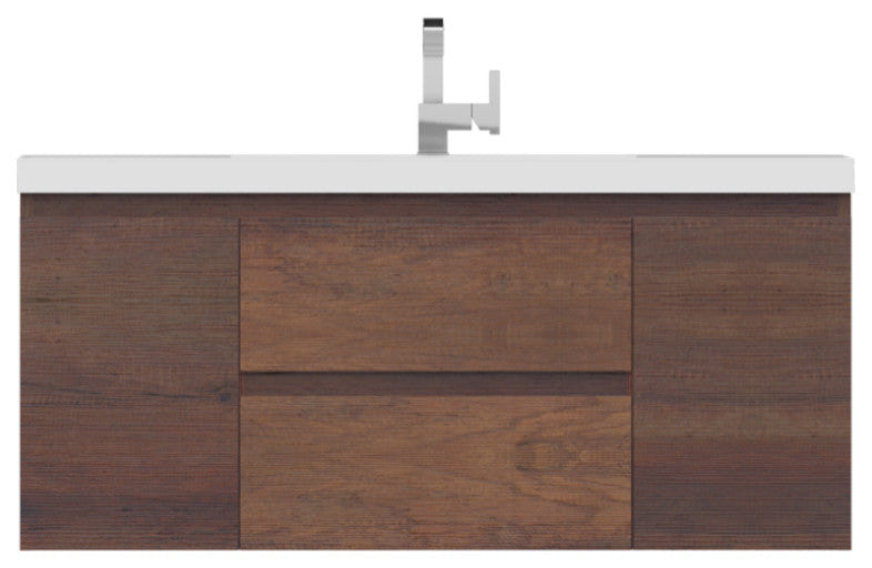 Paterno 48" Wall Mounted Bathroom Vanity, Rosewood