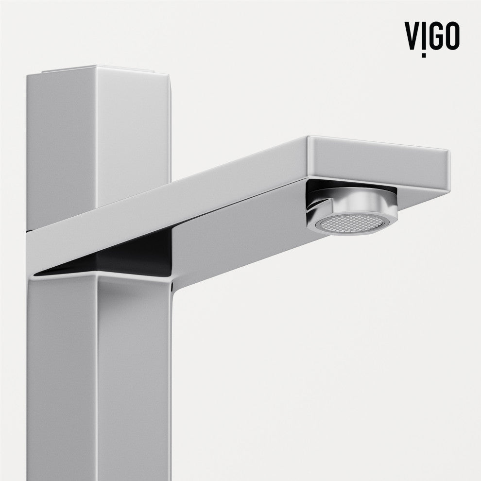 VIGO Nova 10" H Single Handle Single Hole Bathroom Vessel Faucet, Chrome