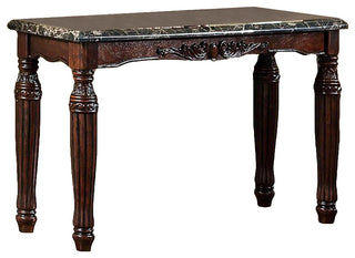 Faux Marble Sofa Table, Espresso and Black