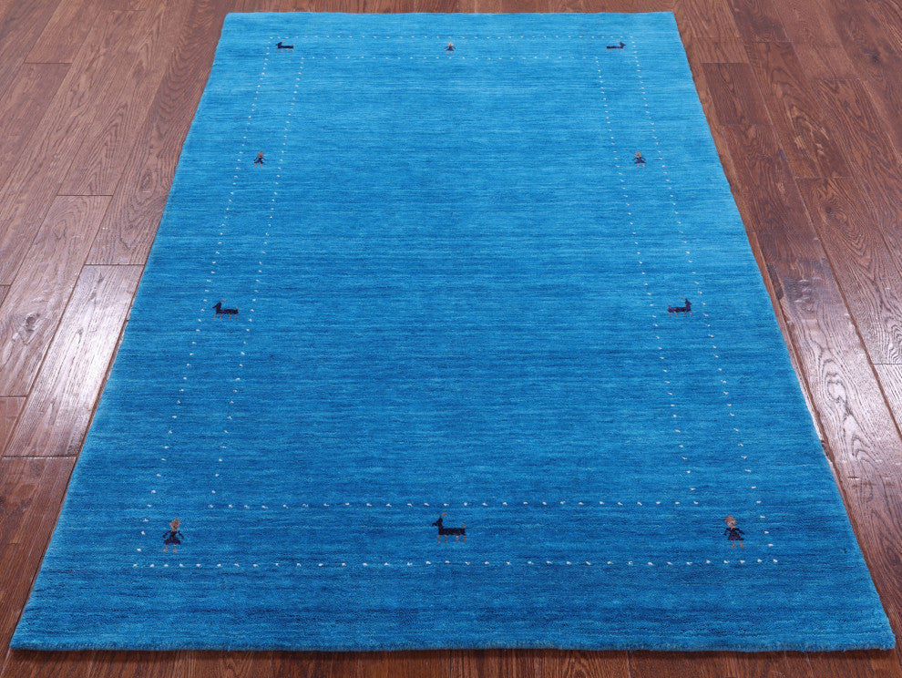 4' 0" X 6' 0" Persian Gabbeh Handmade Wool Rug - Q15285