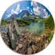 Amazing Pond In Tatra Mountains, Seashore Disc Metal Wall Art, 38"
