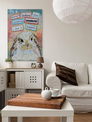 "E. Bunny" Painting Print on Wrapped Canvas, 30"x45"