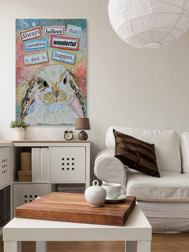 "E. Bunny" Painting Print on Wrapped Canvas, 30"x45"