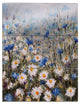 "Glade of Cornflowers and Daisies" Metal Wall Art, 3 Panels, 28"x36"