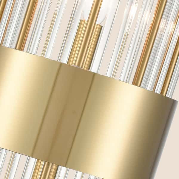 Glass Wall Sconces, Set of 2, Brass