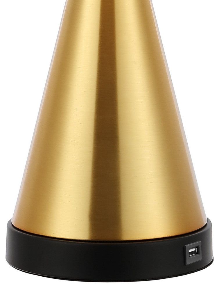 Colton 26" French Country Iron Table Lamp, USB Charging, Set of 2, Gold