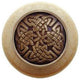 Celtic Isles Natural Wood Knob, Clear Finish With Antique-Style Brass
