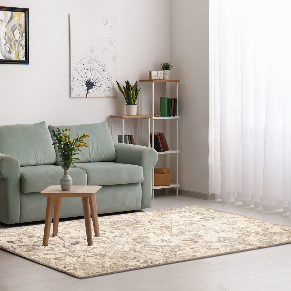 Hana Flora Indoor Rug, Natural, 5'x7'6"