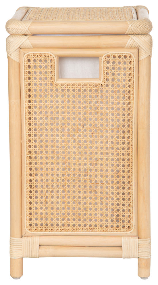 Rattan Cane Clothes Hamper, Laundry Basket, Removable Liner, Lid, 1 Load