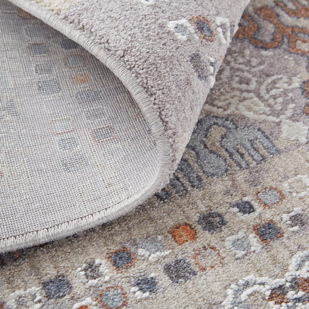 Weave & Wander Edwardo Southwestern Tribal Rug, Orange/Gray, 1'-8" X 2'-10" Rug