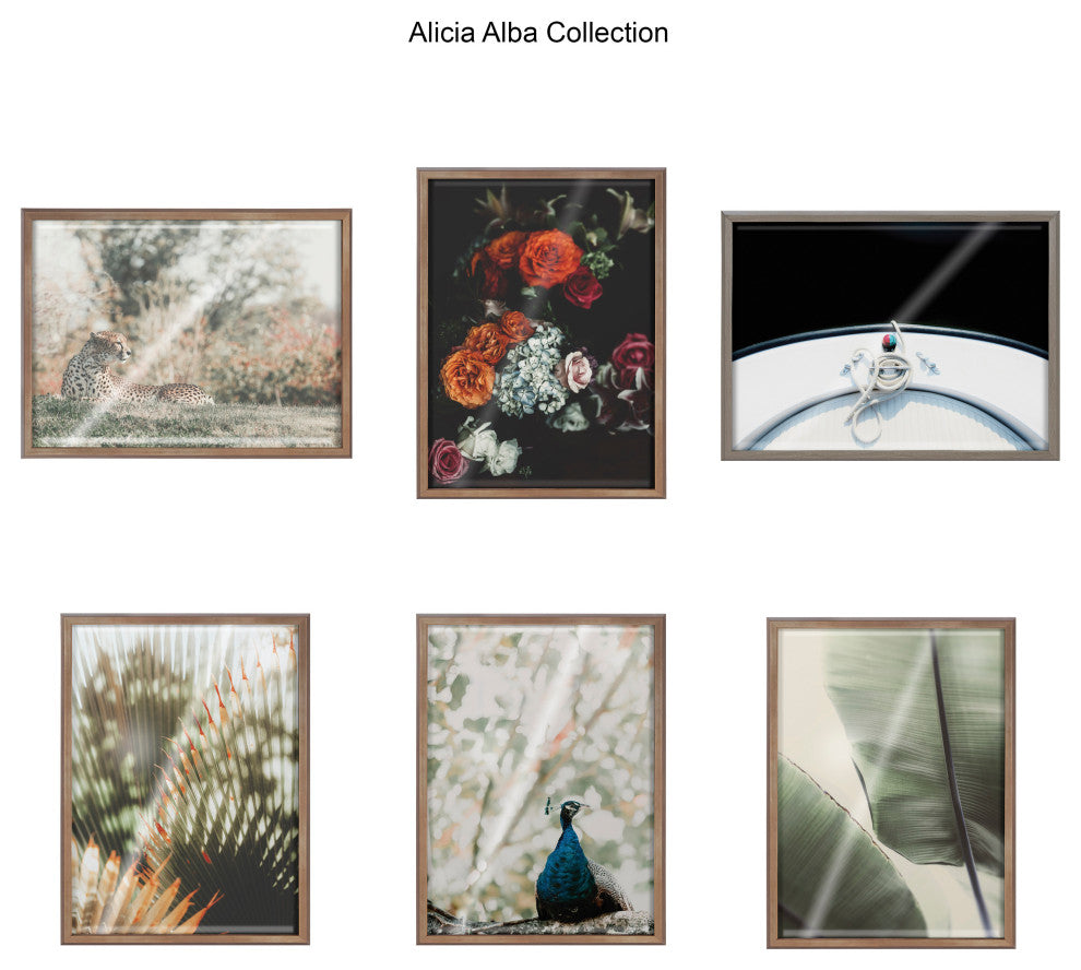 Blake Cheetah Framed Printed Glass by Alicia Abla, Gold 18x24