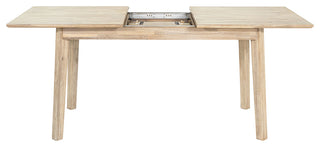 Gia 55-71" Solid Acacia Small Extension Dining Table, Gray Wash