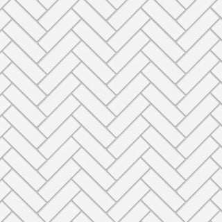Metro Brick Herringbone Matte White Porcelain Floor and Wall Tile