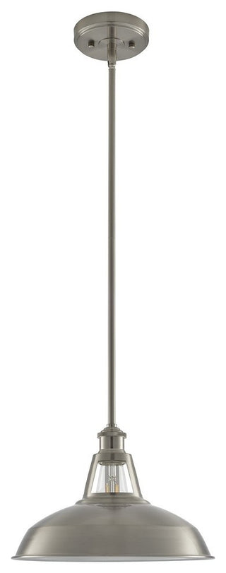 Olivera 12" Pendant Light With LED Bulb, Brushed Nickel