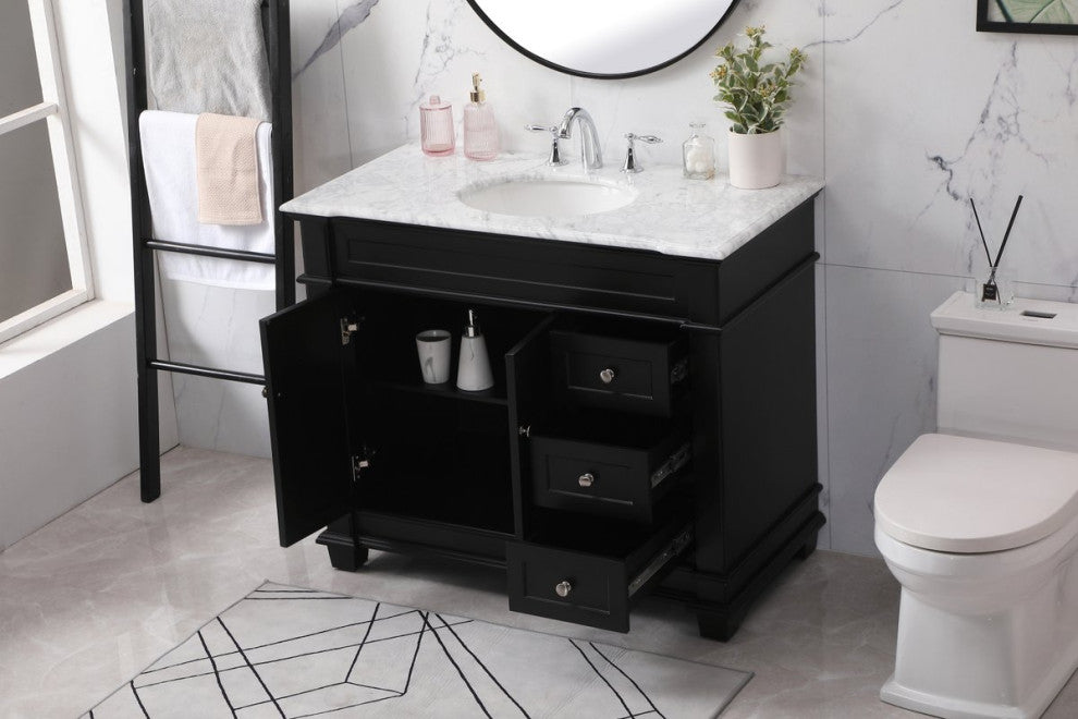 Weston Single Bathroom Vanity Set, Black, 42