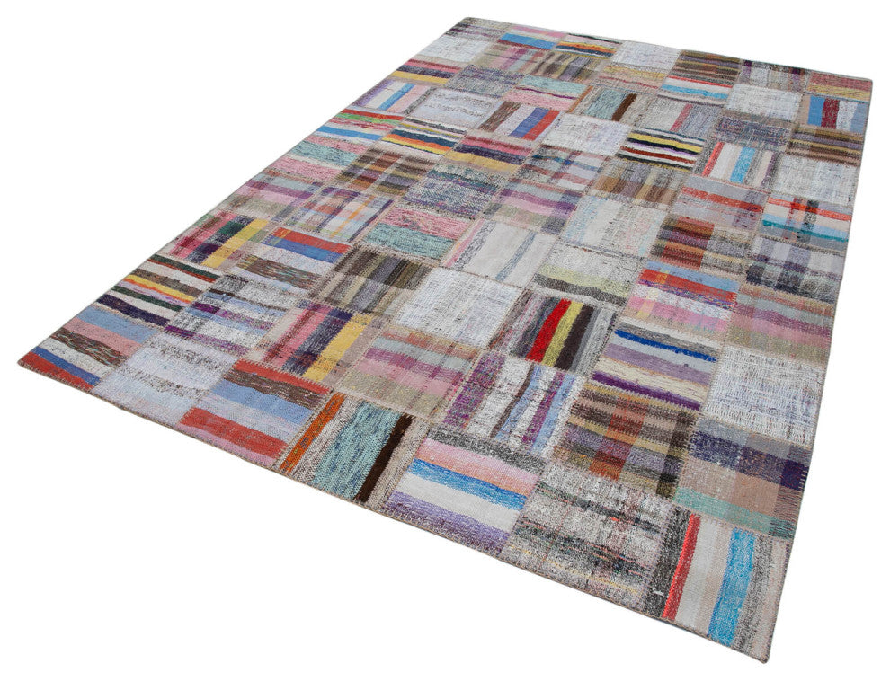 Rug N Carpet - Handmade Anatolian 6' 9'' x 9' 9'' Tribal Patchwork Kilim Rug