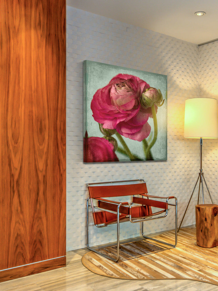 "Red Ranunculus B" Painting Print on Canvas by Stalus