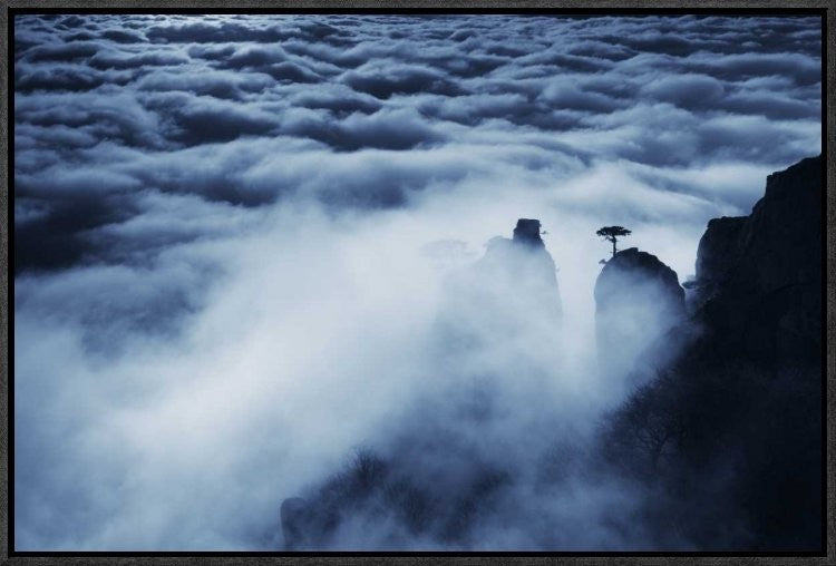 "Demerdji Beyond The Clouds" Framed Canvas Giclee by Alexey Kharitonov, 23x16"