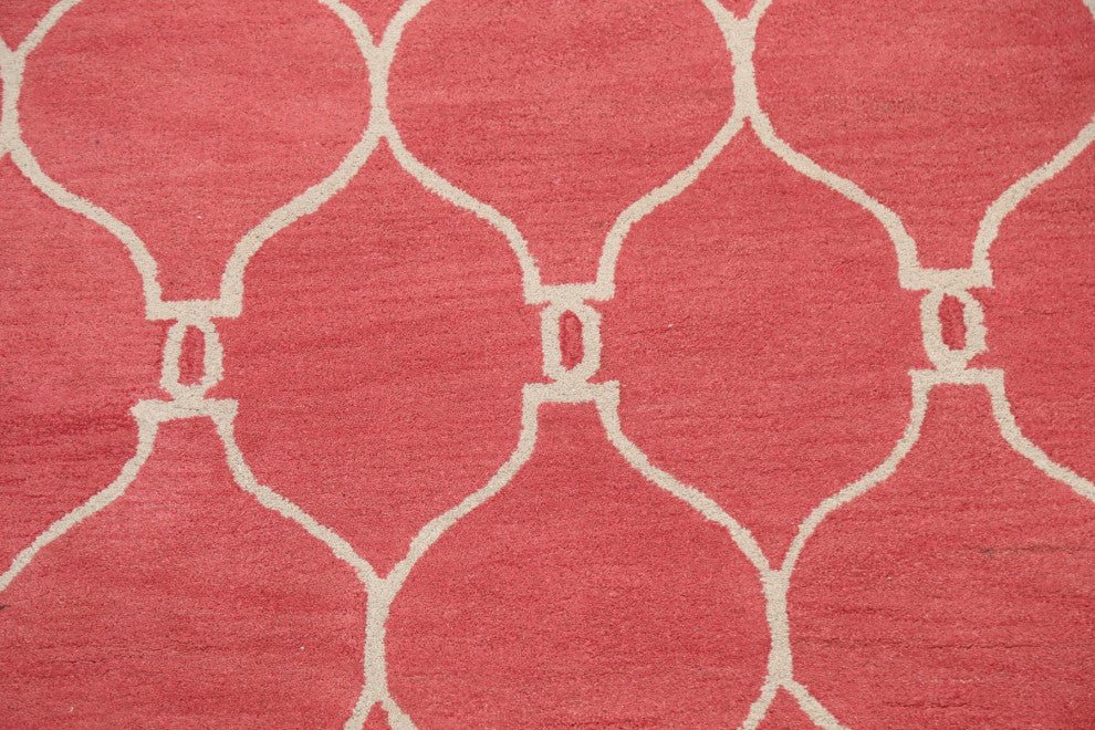 Trellis Geometric Contemporary Oriental Wool Area Rug Hand-tufted 5x8