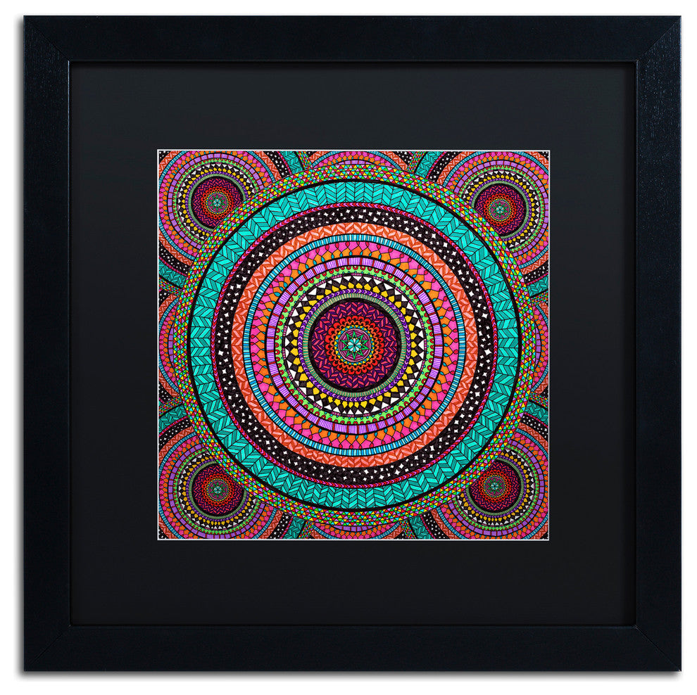 Hello Angel ''Into The Night'' Art, Black Frame, Black Mat, 16x16