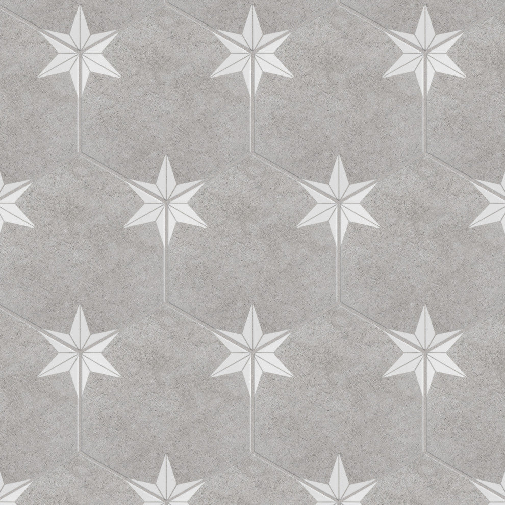 Stella Hex Mist Porcelain Floor and Wall Tile