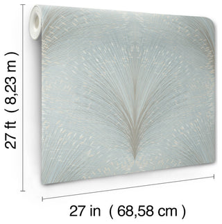 Sky Blue Papyrus Plume Wallpaper