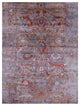 9' 0" X 12' 1" Persian Sickle Leaf Design Wool and Silk Hand Knotted Rug Q8716