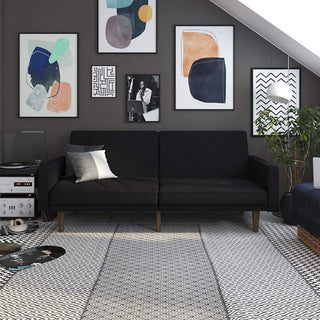 Convertible Futon Couch Bed with Linen Upholstery