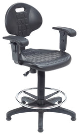 NPS Polyurethane Task Chair With Arms, 22"-32" Height