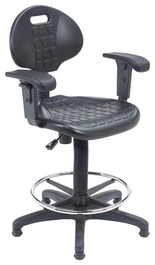 NPS Polyurethane Task Chair With Arms, 22"-32" Height