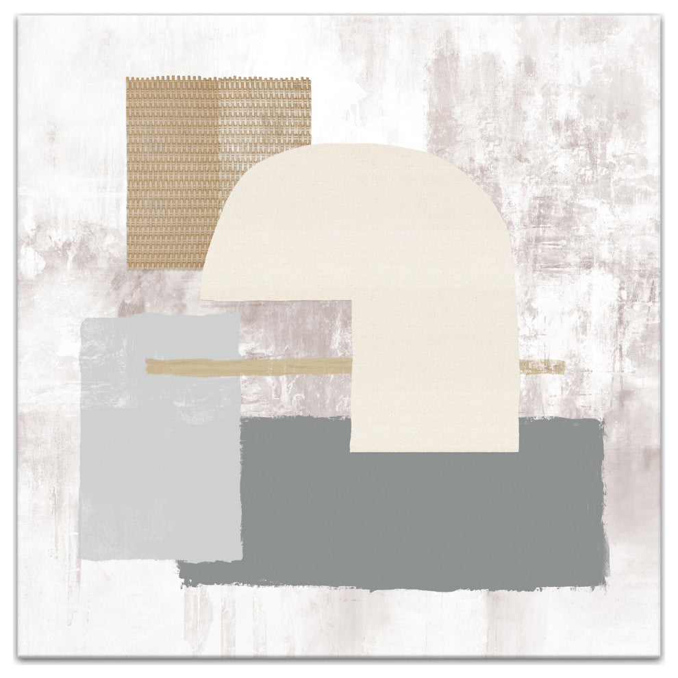 Abstract Neutral Shapes 24x24 Canvas Wall Art