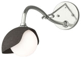 Brooklyn 1-Light Single Shade Sconce, Sterling, Dark Smoke, Opal Glass