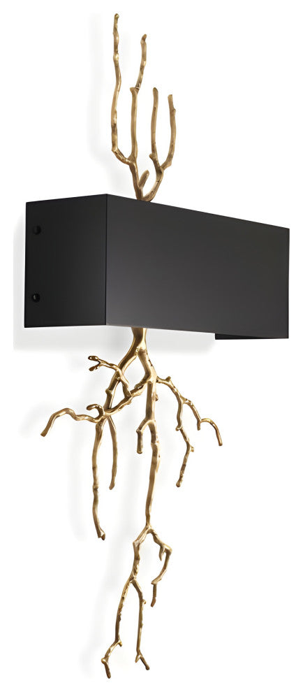 Creative LED Wall Lamp in Forest Style, Living Room, Bedroom, Black, Warm Light
