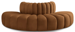 Arc Upholstered Outward Curved Modular Sectional, Saddle, 4-Piece: Reverse Corner (4), Velvet