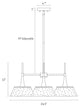 LNC 3-Light Polished Gold with Seedy Glass Linear Modern/Contemporary Chandelier