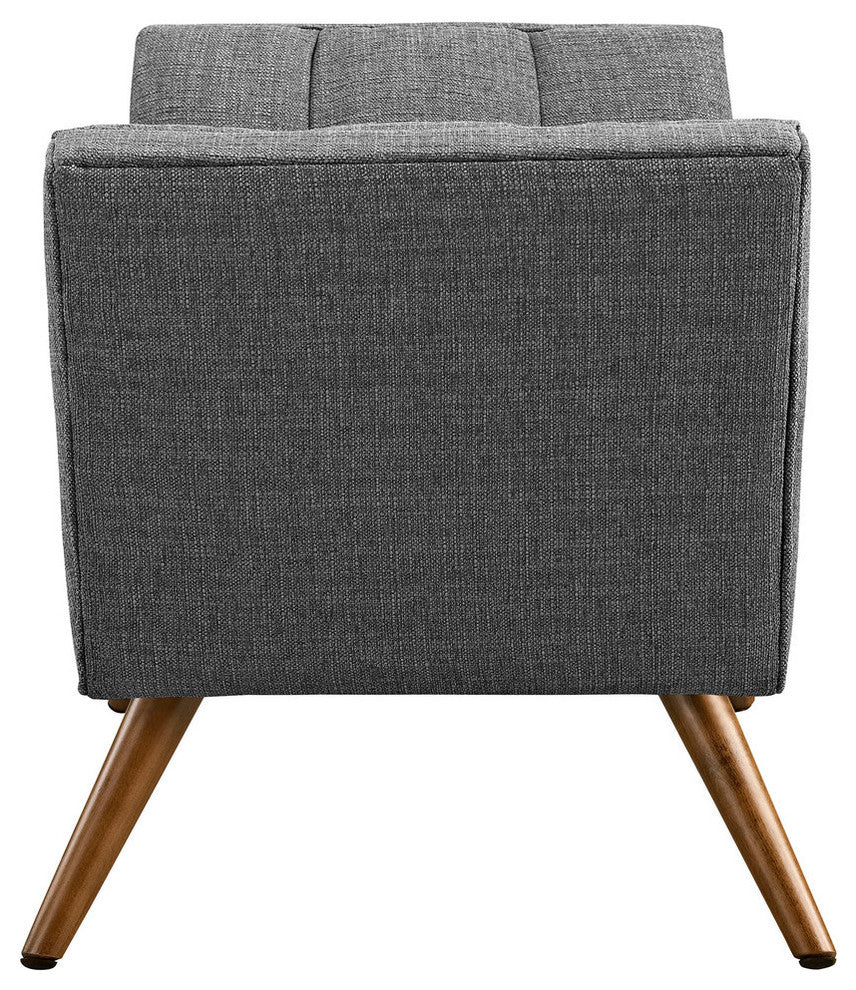 Response Upholstered Fabric Ottoman, Gray