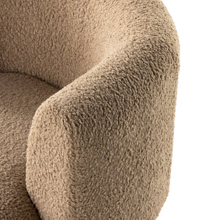 Tybalt Swivel Chair, Sheepskin Camel