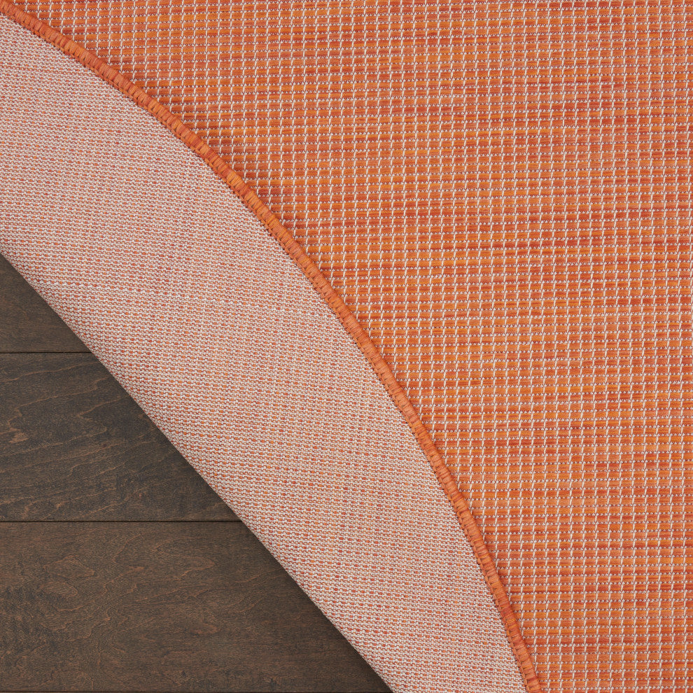 Nourison Positano Contemporary Area Rug, Terracotta, 8'xround
