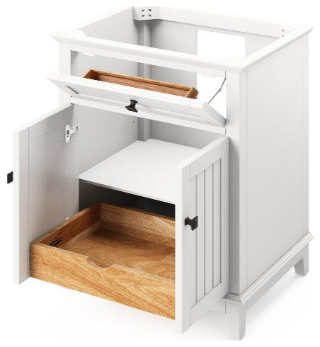 Savino Modern 30" White Single Sink Vanity, Boulder Cultured Marble Vanity Top