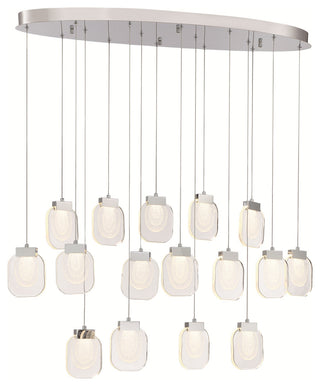 16-Light 44" Integrated Led Multi Drop Chandelier