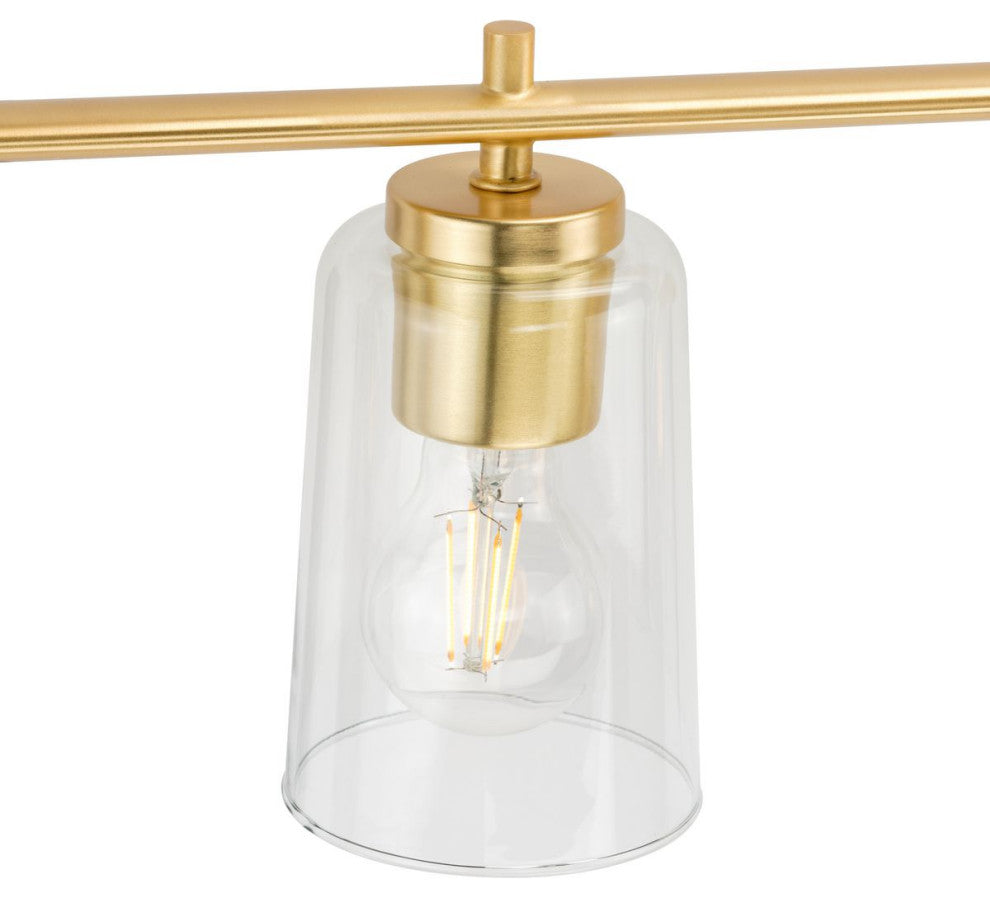 Adley Collection 48-1/2" 6-Light Satin Brass Clear Glass Bath Vanity Light