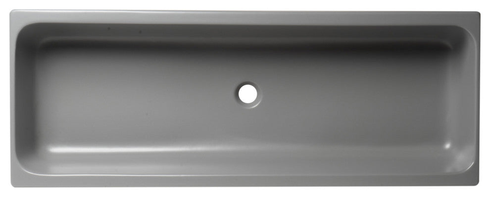 ALFI brand AB48TRGM 48" Grey Matte Above Mount Fireclay Bathroom Trough Sink