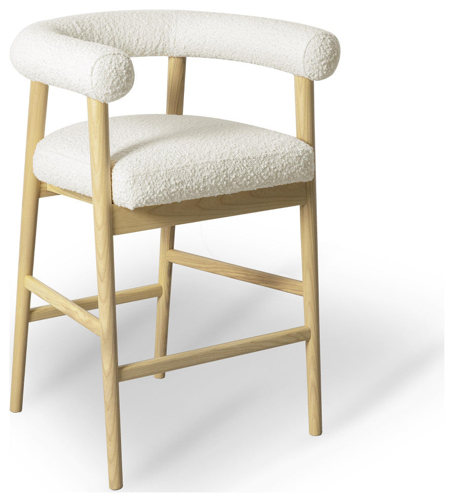 Spara Boucle Counter Stool, Cream