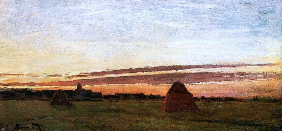 Claude Oscar Monet Grainstacks at Chailly at Sunrise Gallery Wrapped Canvas
