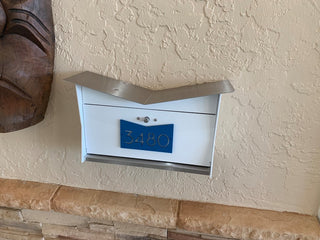 ButterFly Box: Contemporary, Modern, Wall-Mounted Mailbox in White and Aqua
