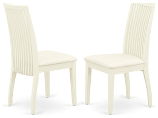 5 Pc Dining Set, Linen White Small Table, 4 Linen White Chairs For, Linen White