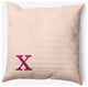 18" x 18" Modern Monogram Indoor/Outdoor Polyester Throw Pillow, Dusty Rose