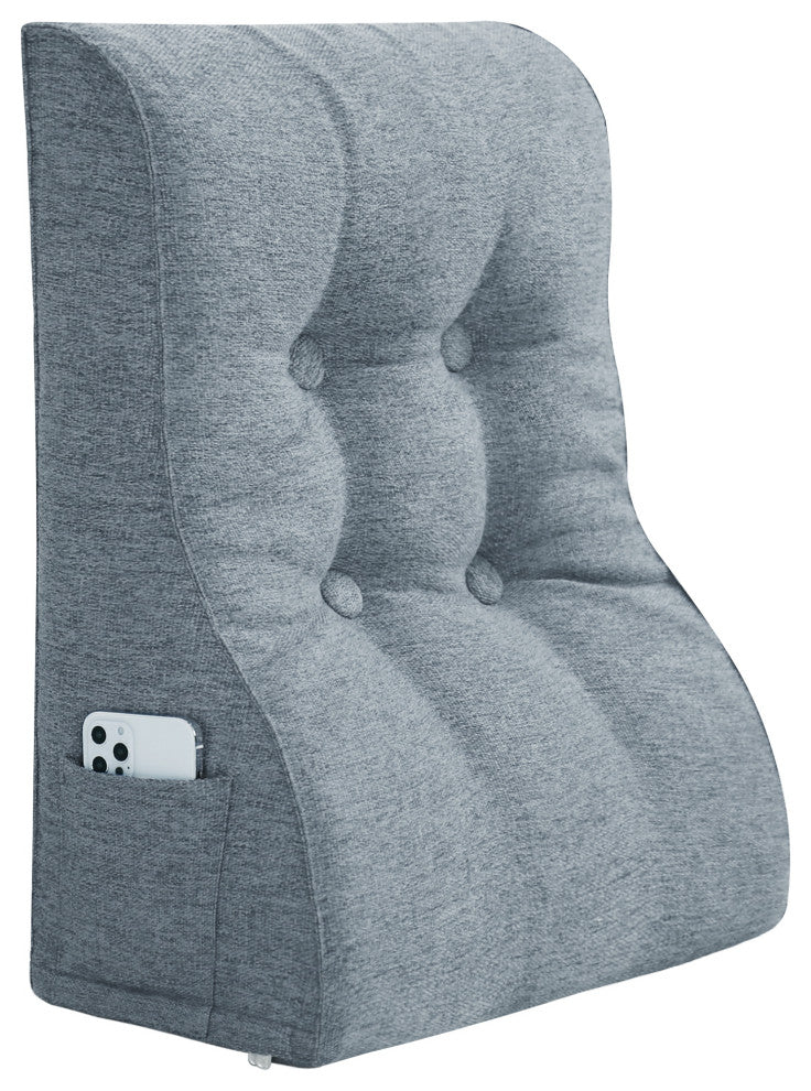 Reading Pillow Bed Foam Wedge Adult for Back Support, Gray, 24x9x21